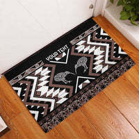 Personalised Taniko Motifs Aotearoa Rubber Doormat Waitangi Kowhaiwhai Kiwi - Mocha LT7 - Polynesian Pride