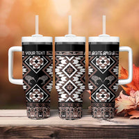 Personalised Taniko Motifs Aotearoa Tumbler With Handle Waitangi Kowhaiwhai Kiwi - Mocha LT7 - Polynesian Pride