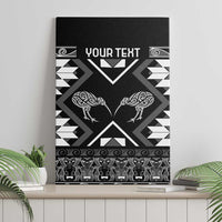 Personalised Taniko Motifs Aotearoa Canvas Wall Art Waitangi Kowhaiwhai Kiwi - Monochrome LT7 - Polynesian Pride