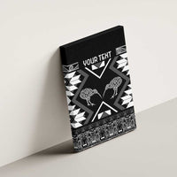 Personalised Taniko Motifs Aotearoa Canvas Wall Art Waitangi Kowhaiwhai Kiwi - Monochrome LT7 - Polynesian Pride