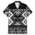 Personalised Taniko Motifs Aotearoa Family Matching Mermaid Dress and Hawaiian Shirt Waitangi Kowhaiwhai Kiwi - Monochrome