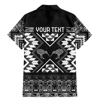 Personalised Taniko Motifs Aotearoa Family Matching Mermaid Dress and Hawaiian Shirt Waitangi Kowhaiwhai Kiwi - Monochrome