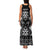 Personalised Taniko Motifs Aotearoa Family Matching Tank Maxi Dress and Hawaiian Shirt Waitangi Kowhaiwhai Kiwi - Monochrome