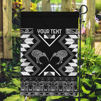 Personalised Taniko Motifs Aotearoa Garden Flag Waitangi Kowhaiwhai Kiwi - Monochrome LT7 Garden Flag Grey - Polynesian Pride