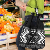 Personalised Taniko Motifs Aotearoa Grocery Bag Waitangi Kowhaiwhai Kiwi - Monochrome