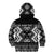 Personalised Taniko Motifs Aotearoa Kid Hoodie Waitangi Kowhaiwhai Kiwi - Monochrome