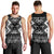 Personalised Taniko Motifs Aotearoa Men Tank Top Waitangi Kowhaiwhai Kiwi - Monochrome