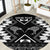 Personalised Taniko Motifs Aotearoa Round Carpet Waitangi Kowhaiwhai Kiwi - Monochrome