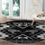 Personalised Taniko Motifs Aotearoa Round Carpet Waitangi Kowhaiwhai Kiwi - Monochrome