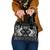 Personalised Taniko Motifs Aotearoa Shoulder Handbag Waitangi Kowhaiwhai Kiwi - Monochrome