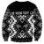 Personalised Taniko Motifs Aotearoa Sweatshirt Waitangi Kowhaiwhai Kiwi - Monochrome