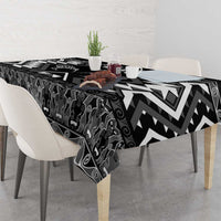 Personalised Taniko Motifs Aotearoa Tablecloth Waitangi Kowhaiwhai Kiwi - Monochrome LT7 - Polynesian Pride