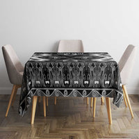 Personalised Taniko Motifs Aotearoa Tablecloth Waitangi Kowhaiwhai Kiwi - Monochrome LT7 - Polynesian Pride