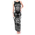 Personalised Taniko Motifs Aotearoa Tank Maxi Dress Waitangi Kowhaiwhai Kiwi - Monochrome