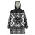 Personalised Taniko Motifs Aotearoa Wearable Blanket Hoodie Waitangi Kowhaiwhai Kiwi - Monochrome