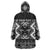 Personalised Taniko Motifs Aotearoa Wearable Blanket Hoodie Waitangi Kowhaiwhai Kiwi - Monochrome