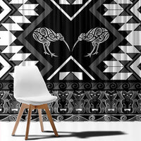 Personalised Taniko Motifs Aotearoa Window Curtain Waitangi Kowhaiwhai Kiwi - Monochrome LT7 - Polynesian Pride