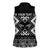 Personalised Taniko Motifs Aotearoa Women Sleeveless Polo Shirt Waitangi Kowhaiwhai Kiwi - Monochrome