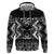 Personalised Taniko Motifs Aotearoa Zip Hoodie Waitangi Kowhaiwhai Kiwi - Monochrome