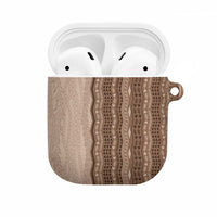 Vintage Beige Hawaiian Traditional Kapa Mix Flowers Lei AirPods Case LT7 Beige - Polynesian Pride