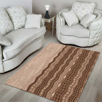Vintage Beige Hawaiian Traditional Kapa Mix Flowers Lei Area Rug LT7 - Polynesian Pride
