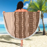 Vintage Beige Hawaiian Traditional Kapa Mix Flowers Lei Beach Blanket LT7 - Polynesian Pride