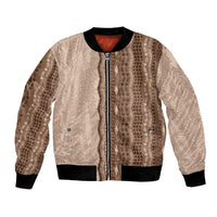 Vintage Beige Hawaiian Traditional Kapa Mix Flowers Lei Bomber Jacket LT7 Unisex Beige - Polynesian Pride
