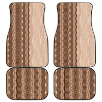 Vintage Beige Hawaiian Traditional Kapa Mix Flowers Lei Car Mats LT7 - Polynesian Pride