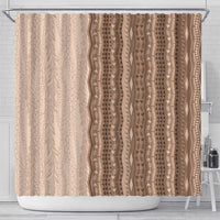 Vintage Beige Hawaiian Traditional Kapa Mix Flowers Lei Shower Curtain LT7 - Polynesian Pride