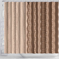 Vintage Beige Hawaiian Traditional Kapa Mix Flowers Lei Shower Curtain LT7 - Polynesian Pride