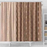 Vintage Beige Hawaiian Traditional Kapa Mix Flowers Lei Shower Curtain LT7 - Polynesian Pride