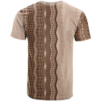 Vintage Beige Hawaiian Traditional Kapa Mix Flowers Lei T Shirt LT7 - Polynesian Pride