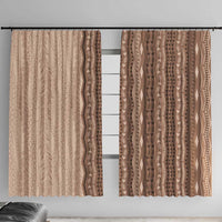 Vintage Beige Hawaiian Traditional Kapa Mix Flowers Lei Window Curtain LT7 With Hooks Beige - Polynesian Pride
