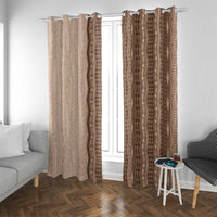 Vintage Beige Hawaiian Traditional Kapa Mix Flowers Lei Window Curtain LT7 With Grommets Beige - Polynesian Pride