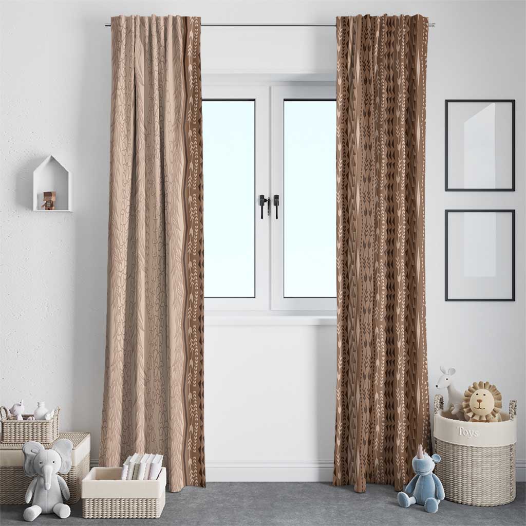 Vintage Beige Hawaiian Traditional Kapa Mix Flowers Lei Window Curtain LT7 - Polynesian Pride