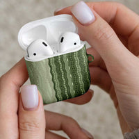Vintage Sage Green Hawaiian Traditional Kapa Mix Flowers Lei AirPods Case LT7 - Polynesian Pride
