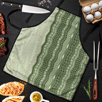 Vintage Sage Green Hawaiian Traditional Kapa Mix Flowers Lei Apron LT7 Sage Green - Polynesian Pride