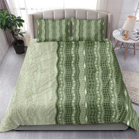 Vintage Sage Green Hawaiian Traditional Kapa Mix Flowers Lei Bedding Set LT7 - Polynesian Pride