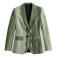 Vintage Sage Green Hawaiian Traditional Kapa Mix Flowers Lei Blazer LT7 Unisex Sage Green - Polynesian Pride