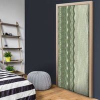 Vintage Sage Green Hawaiian Traditional Kapa Mix Flowers Lei Door Cover