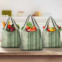 Vintage Sage Green Hawaiian Traditional Kapa Mix Flowers Lei Grocery Bag LT7 3-pack One Size Sage Green - Polynesian Pride