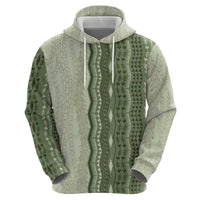 Vintage Sage Green Hawaiian Traditional Kapa Mix Flowers Lei Hoodie