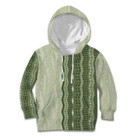 Vintage Sage Green Hawaiian Traditional Kapa Mix Flowers Lei Kid Hoodie LT7 Hoodie Sage Green - Polynesian Pride
