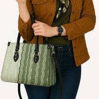 Vintage Sage Green Hawaiian Traditional Kapa Mix Flowers Lei Leather Bag LT7 - Polynesian Pride