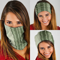 Vintage Sage Green Hawaiian Traditional Kapa Mix Flowers Lei Neck Gaiter LT7 - Polynesian Pride