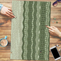 Vintage Sage Green Hawaiian Traditional Kapa Mix Flowers Lei Puzzle LT7 Sage Green - Polynesian Pride