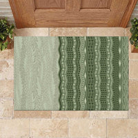 Vintage Sage Green Hawaiian Traditional Kapa Mix Flowers Lei Rubber Doormat LT7 Sage Green - Polynesian Pride
