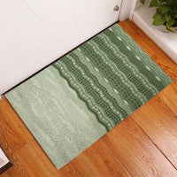 Vintage Sage Green Hawaiian Traditional Kapa Mix Flowers Lei Rubber Doormat LT7 - Polynesian Pride