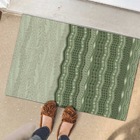 Vintage Sage Green Hawaiian Traditional Kapa Mix Flowers Lei Rubber Doormat LT7 - Polynesian Pride