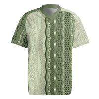 Vintage Sage Green Hawaiian Traditional Kapa Mix Flowers Lei Rugby Jersey LT7 Sage Green - Polynesian Pride